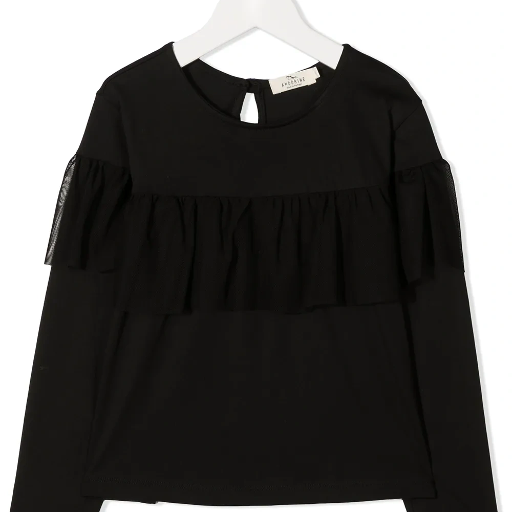 толстовка с оборками из тюля