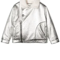 байкерская куртка с эффектом металлик