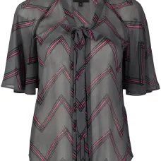 блузка с завязками и узором зигзаг