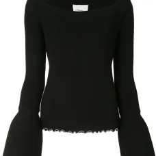 Топ в рубчик с широким вырезом