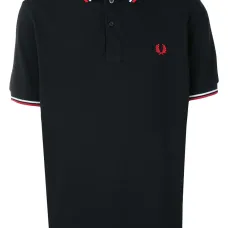 Рубашка поло с отделкой в полоску и логотипом