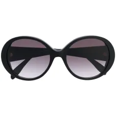 Солнцезащитные очки в круглой массивной оправе с логотипом