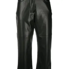 Укороченные брюки из искусственной кожи