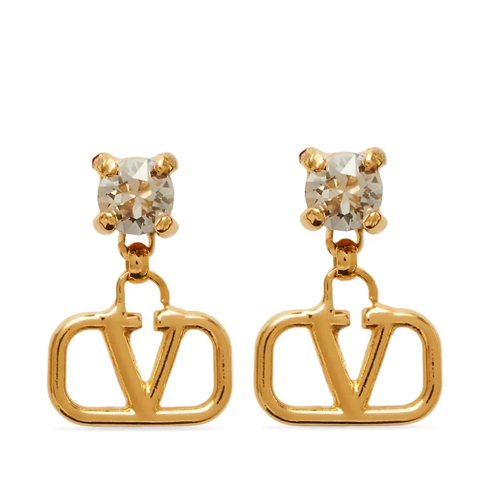 Серьги с логотипом VLogo Signature и кристаллами