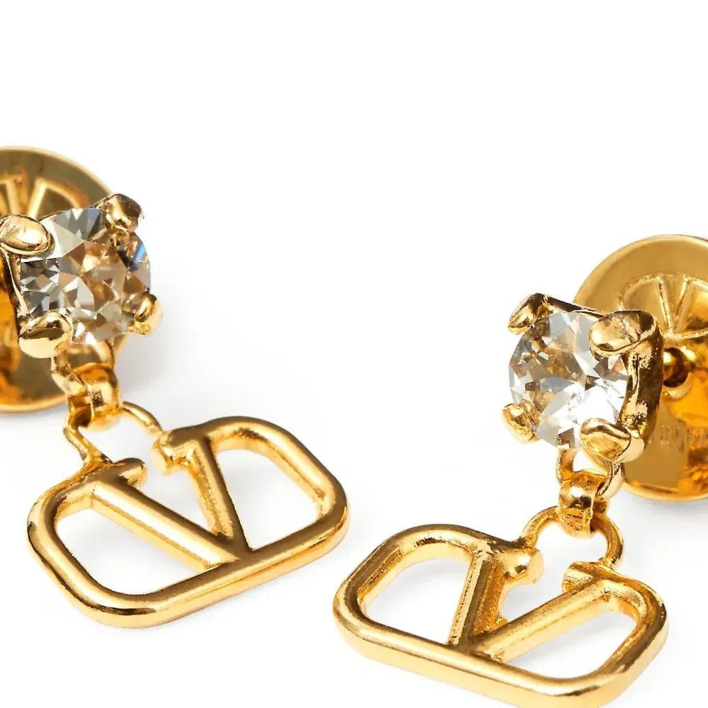 Серьги с логотипом VLogo Signature и кристаллами