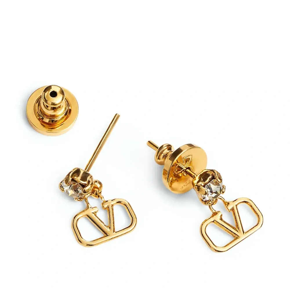 Серьги с логотипом VLogo Signature и кристаллами