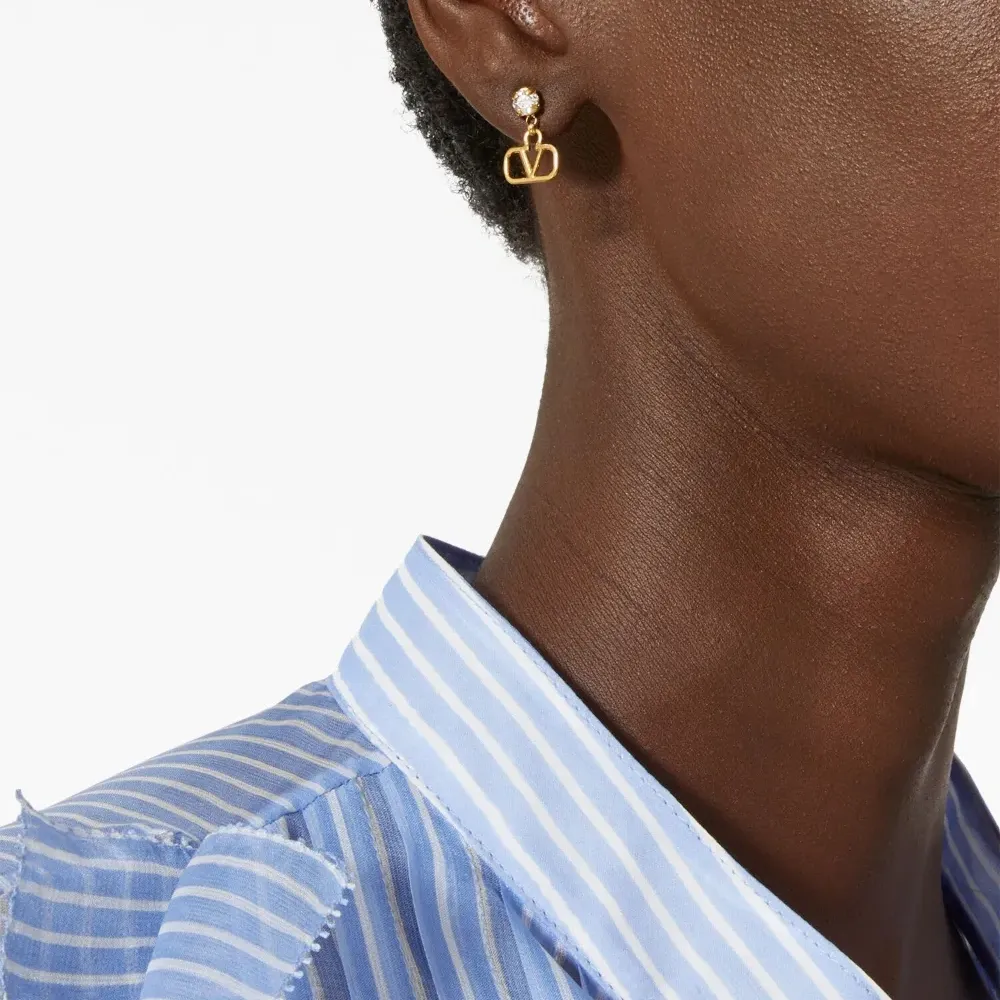 Серьги с логотипом VLogo Signature и кристаллами