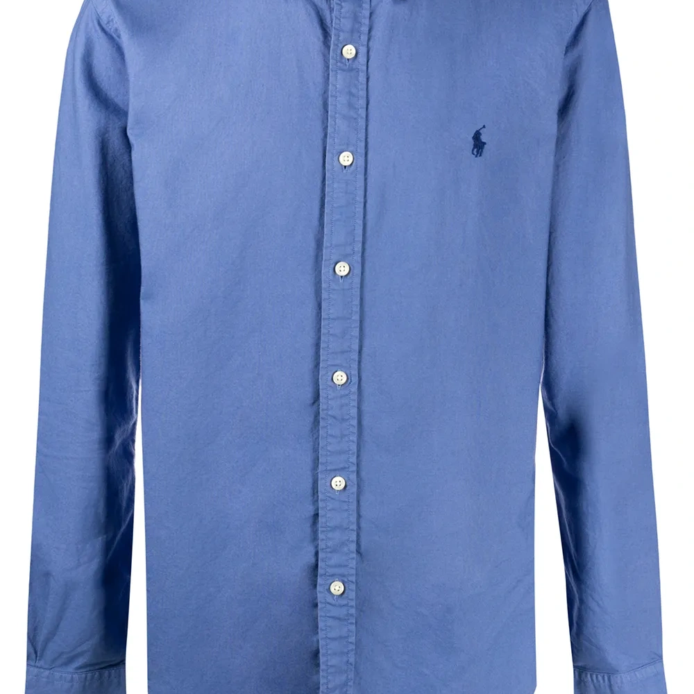 Рубашка с длинными рукавами и вышитым логотипом