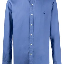 Рубашка с длинными рукавами и вышитым логотипом