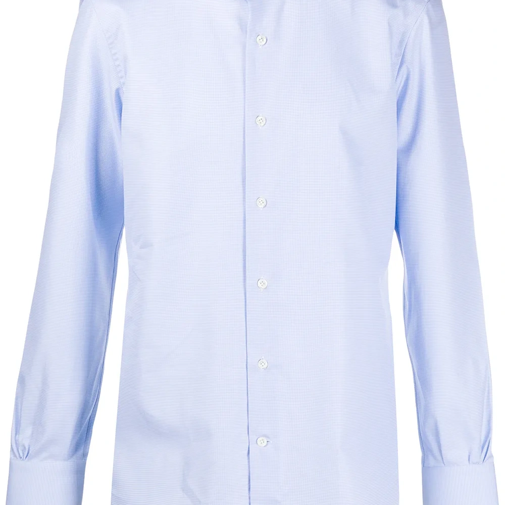 Рубашка в ломаную клетку с косым воротником