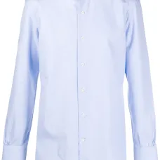 Рубашка в ломаную клетку с косым воротником