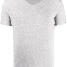 Футболка с V-образным вырезом и нашивкой-логотипом