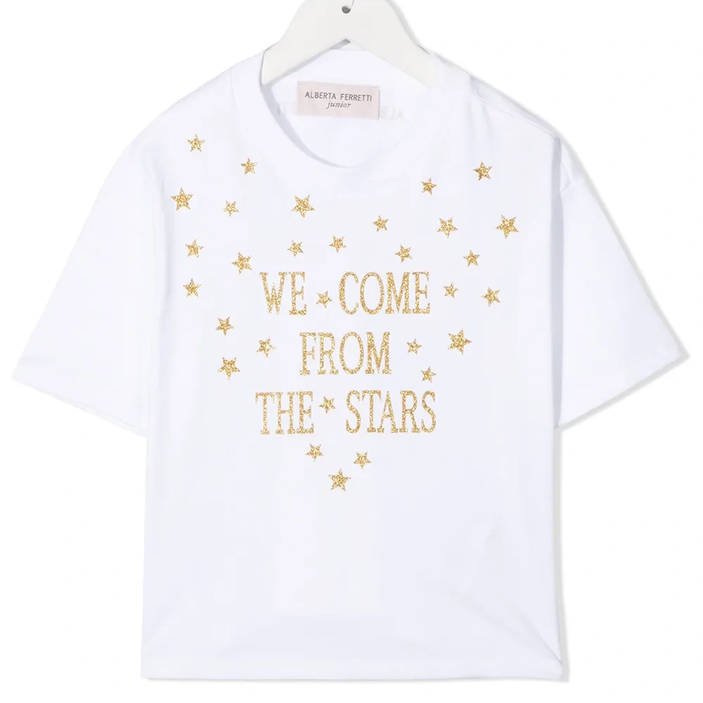 Футболка с надписью и блестками