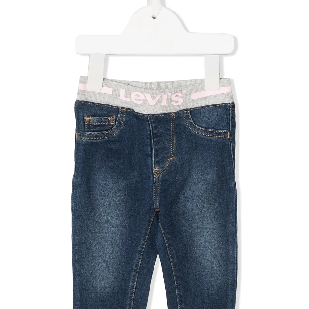 Джинсы с эластичным поясом и логотипом