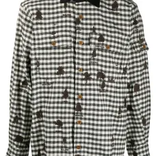 Рубашка в клетку гингем с вышивкой