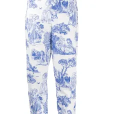 зауженные брюки с принтом