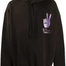 худи с кулиской и графичным принтом