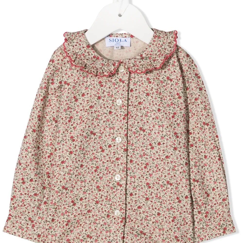 рубашка с длинными рукавами и цветочным принтом