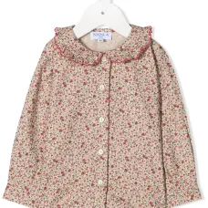 рубашка с длинными рукавами и цветочным принтом