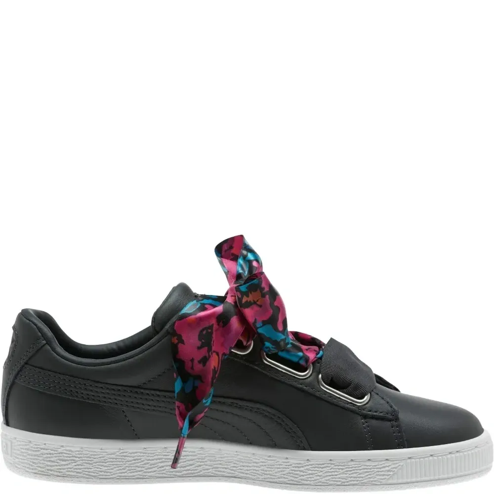 Кожаные кроссовки с атласным бантом