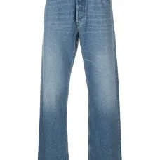 Широкие джинсы с эффектом потертости Широкие джинсы с эффектом потертости