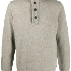 Джемпер с воротником-стойкой на пуговицах