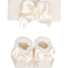 вязаный комплект с бантами