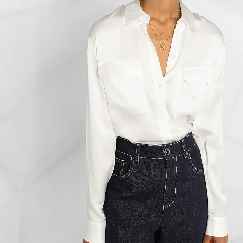 Атласная рубашка