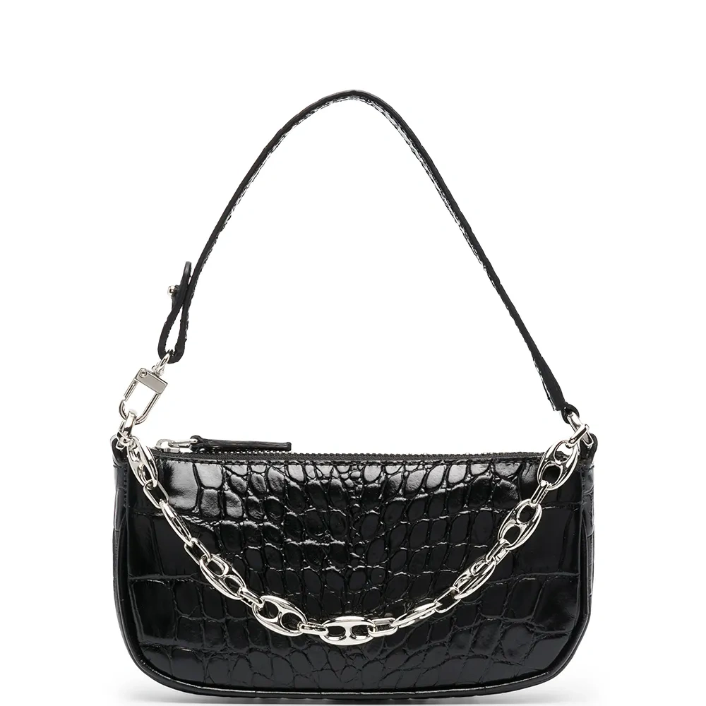 Сумка на плечо с тиснением под кожу крокодила