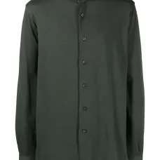 Рубашка из ткани пике с косым воротником