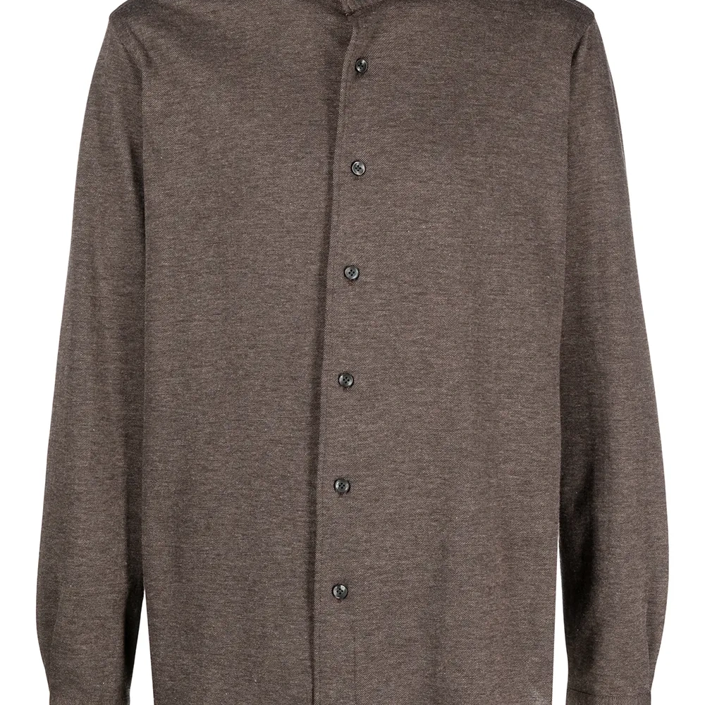 Рубашка из ткани пике с косым воротником