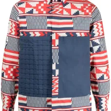 Стеганая рубашка с геометричным принтом