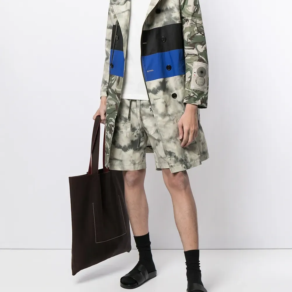 пальто на молнии с камуфляжным принтом