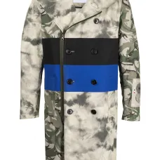 пальто на молнии с камуфляжным принтом