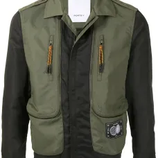 Куртка-бомбер на молнии со вставками