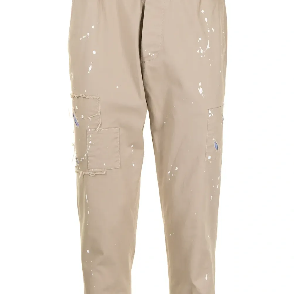 укороченные брюки с эффектом разбрызганной краски