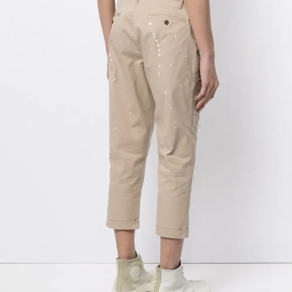 укороченные брюки с эффектом разбрызганной краски