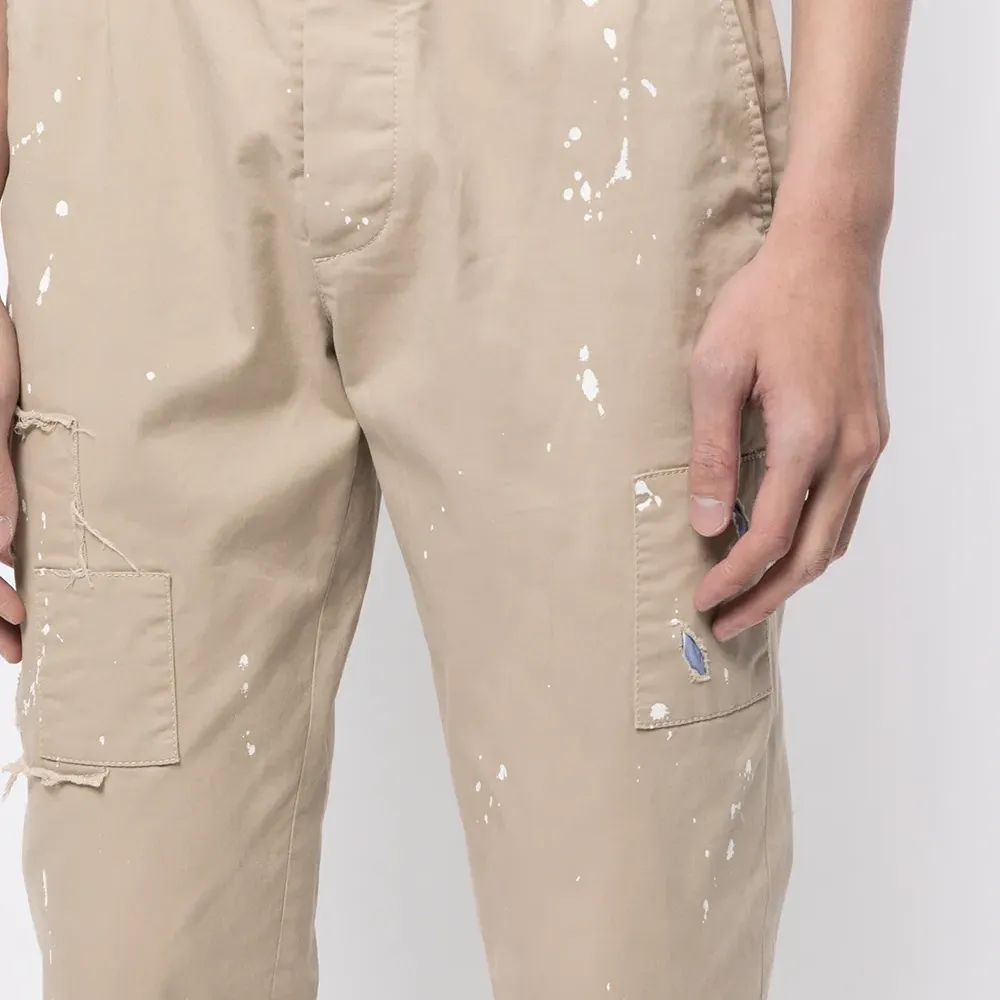 укороченные брюки с эффектом разбрызганной краски