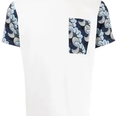 Футболка со вставками и цветочным принтом