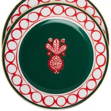 Набор из двух десертных тарелок с принтом