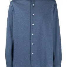 Рубашка из ткани пике с косым воротником