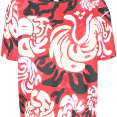 блузка с короткими рукавами и графичным принтом