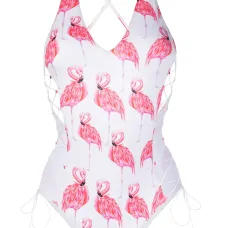 Купальник Flamingo с принтом и шнуровкой