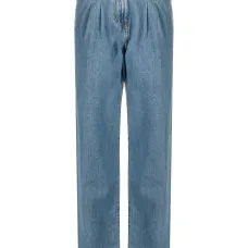 Прямые джинсы со складками