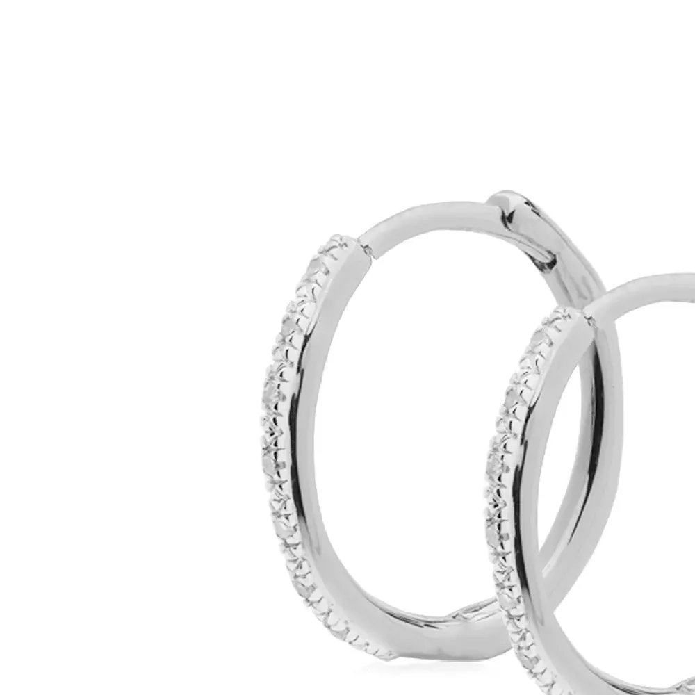 Серьги Riva Wave Medium Hoop с бриллиантами