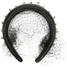 Ободок со стразами и вуалью