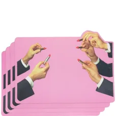 Набор из четырех настольных ковриков с графичным принтом