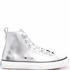 Высокие кеды с эффектом металлик