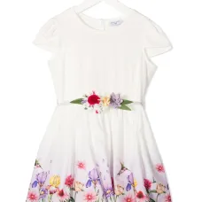 платье с цветочным принтом и аппликацией