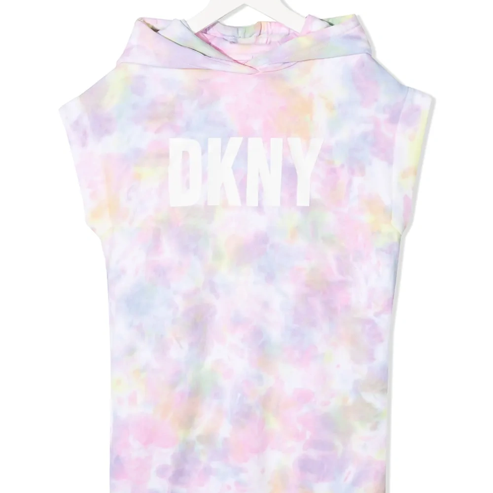 платье с принтом тай-дай и логотипом